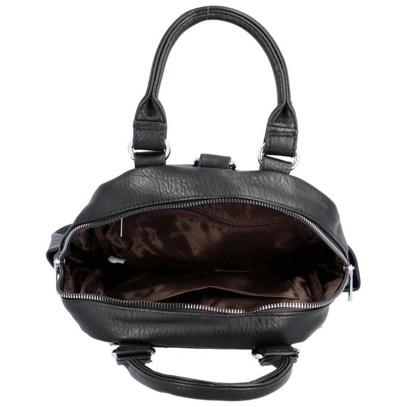 Malý módní dámský koženkový kabelko/batůžek Arianna,  černá