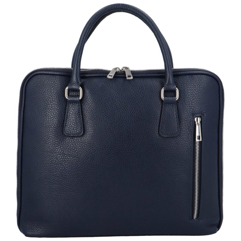 Praktická dámská kožená business taška Emily Brown, modra