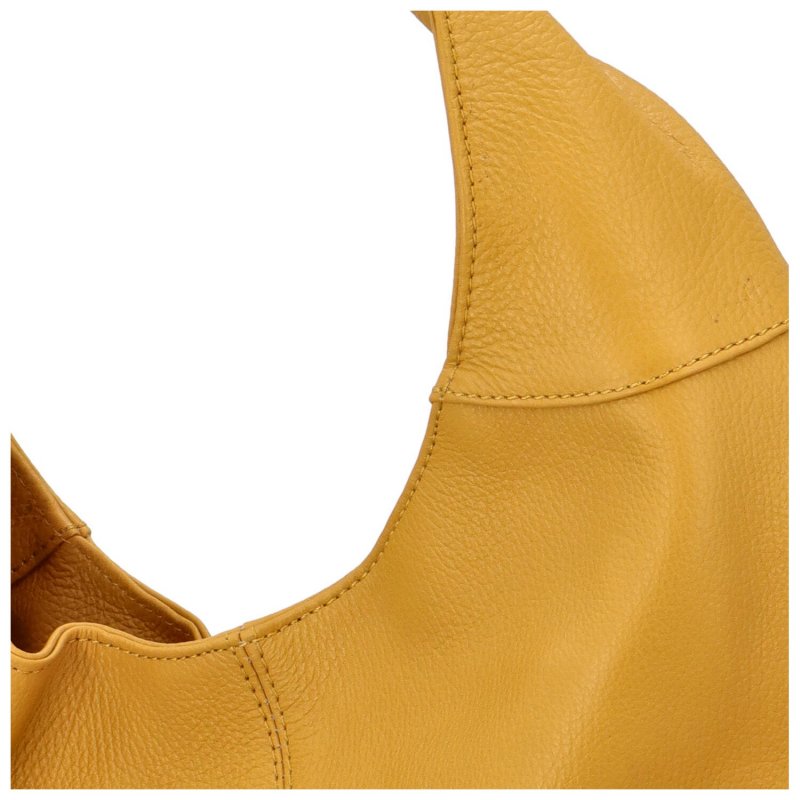 Velká dámská kožená kabelka Hayley, světlá žlutá