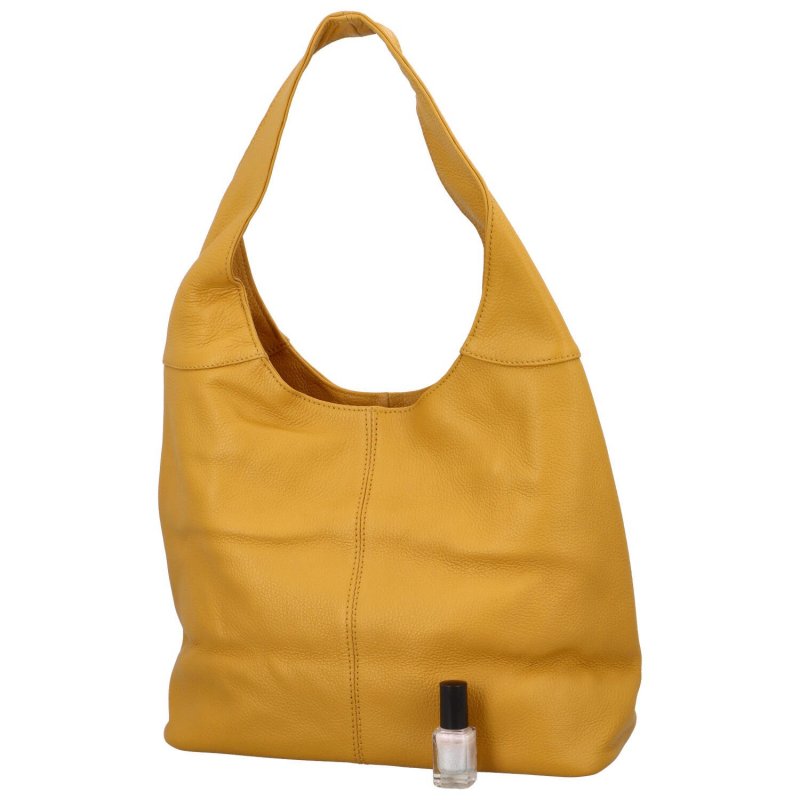 Velká dámská kožená kabelka Hayley, světlá žlutá