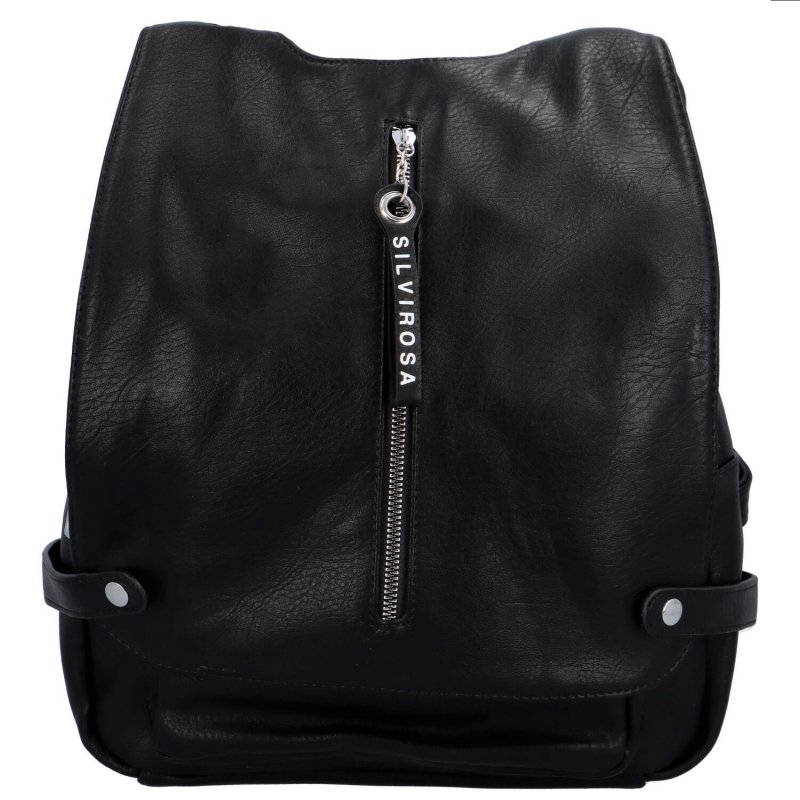 Výrazný dámský koženkový batůžek Laura, černá