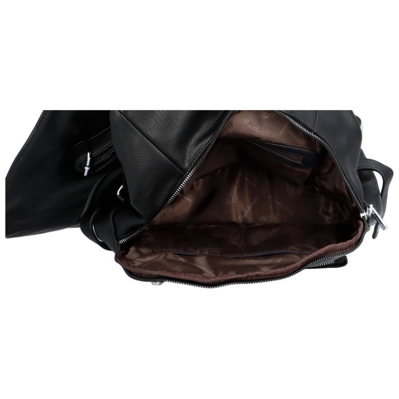 Výrazný dámský koženkový batůžek Laura, černá