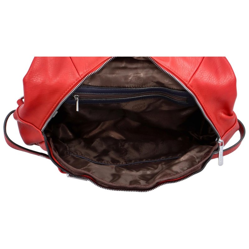 Výrazný dámský koženkový batůžek Laura, červená