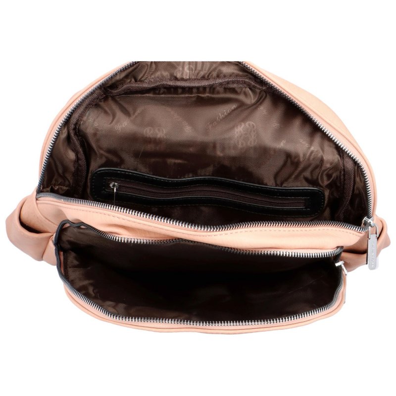 Dámský koženkový batoh s výraznou klopou Igino, růžová