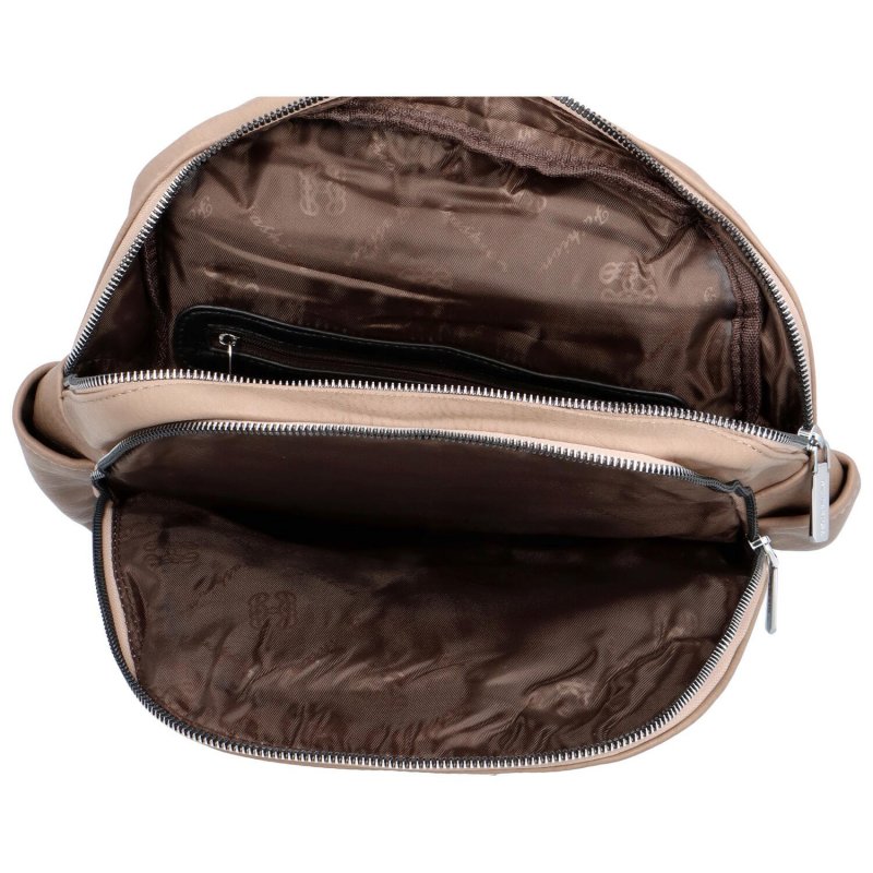 Dámský koženkový batoh s výraznou klopou Igino, zemitá