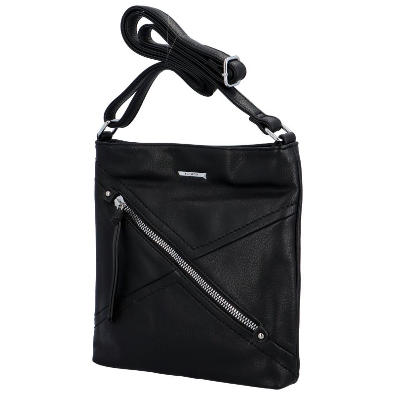 Dámská koženková crossbody kabelka s ozdobným zipem Amelia, černá