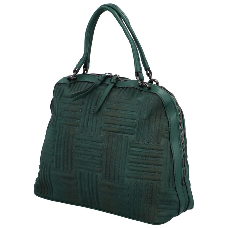 Stylová dámská koženková kabelka do ruky s reliéfem Aldo, zelená