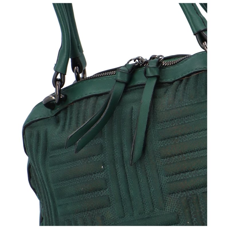 Stylová dámská koženková kabelka do ruky s reliéfem Aldo, zelená