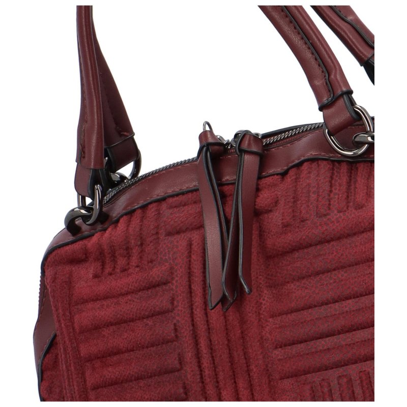Stylová dámská koženková kabelka do ruky s reliéfem Aldo, červená