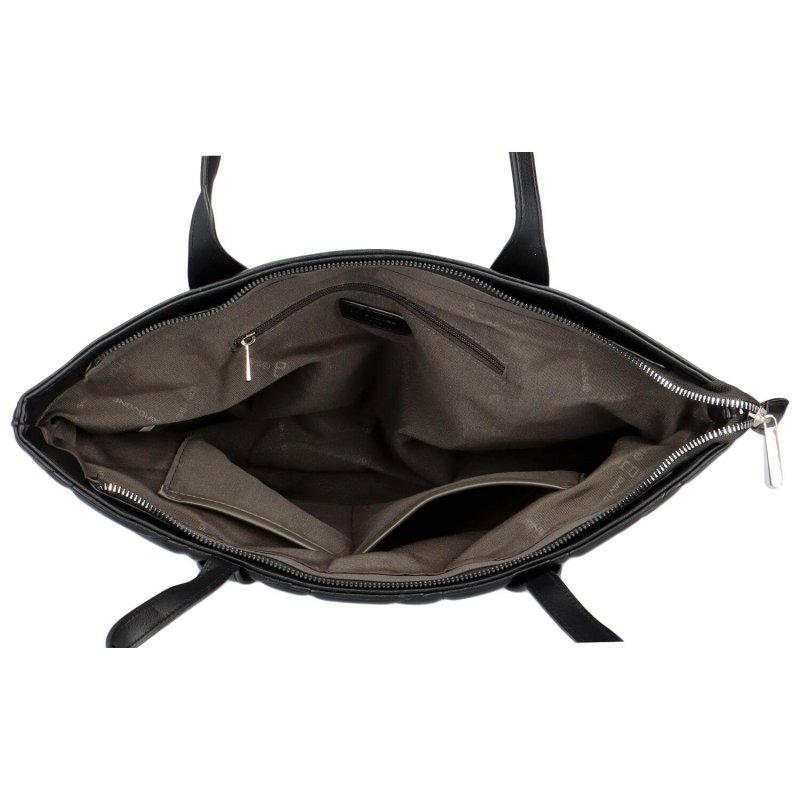 Módní prošívaná dámská koženková kabelka Salma, černá