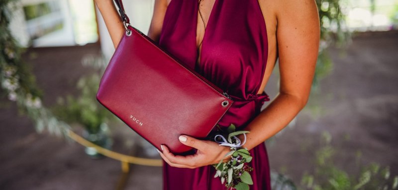 Trendová dámská koženková kabelka do ruky VUCH Armina, vínová