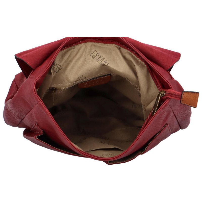 Stylová dámská koženková kabelka/batoh Leonela, červená