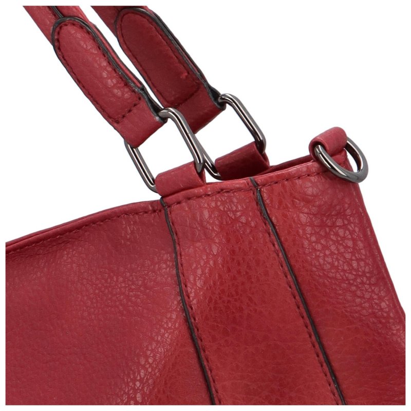 Stylová dámská koženková kabelka přes rameno Olfi, červená