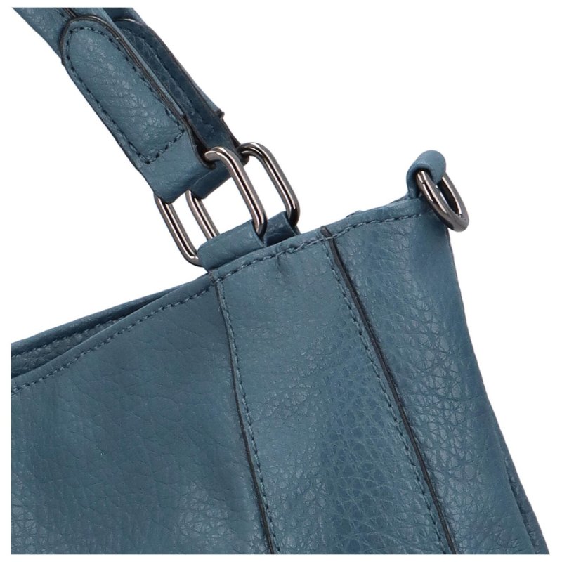 Stylová dámská koženková kabelka přes rameno Olfi, modrá