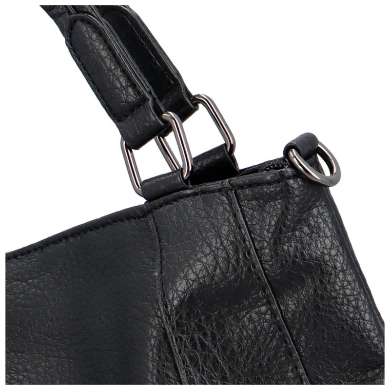 Stylová dámská koženková kabelka přes rameno Olfi, černá