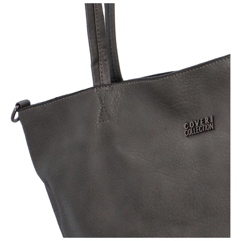 Trendová dámská koženková kabelka přes rameno Ramira, šedá