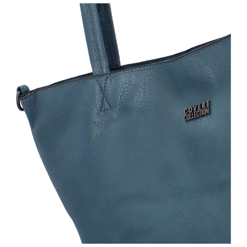 Trendová dámská koženková kabelka přes rameno Ramira,  světle modrá