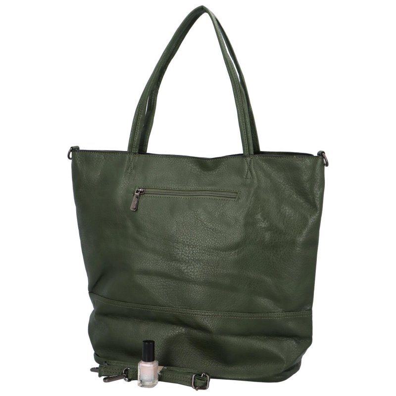 Trendová dámská koženková kabelka přes rameno Ramira,  zelená