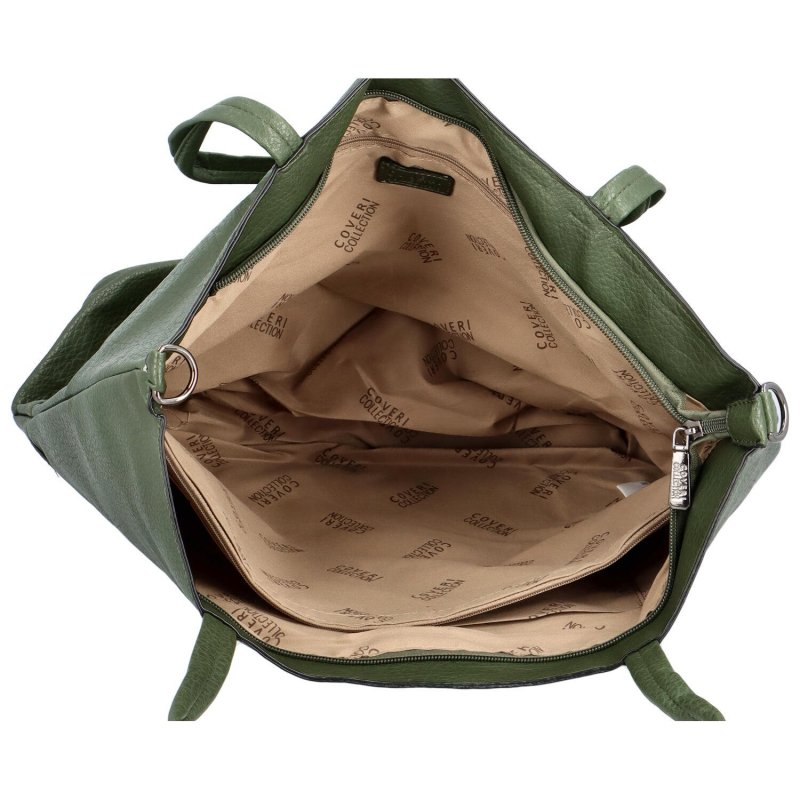 Trendová dámská koženková kabelka přes rameno Ramira,  zelená
