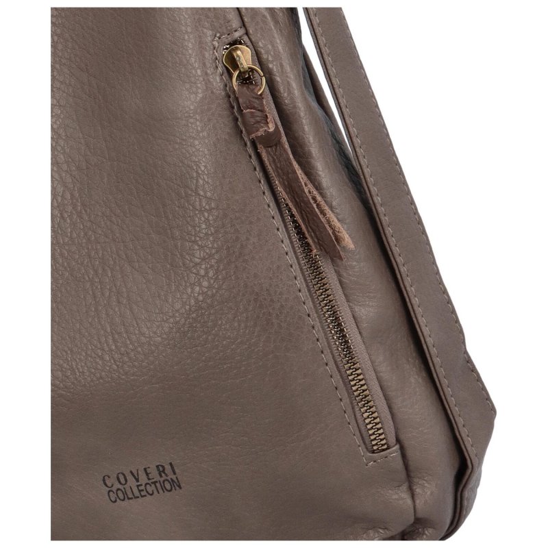 Trendový dámský koženkový kabelko-batoh Elene,  šedá