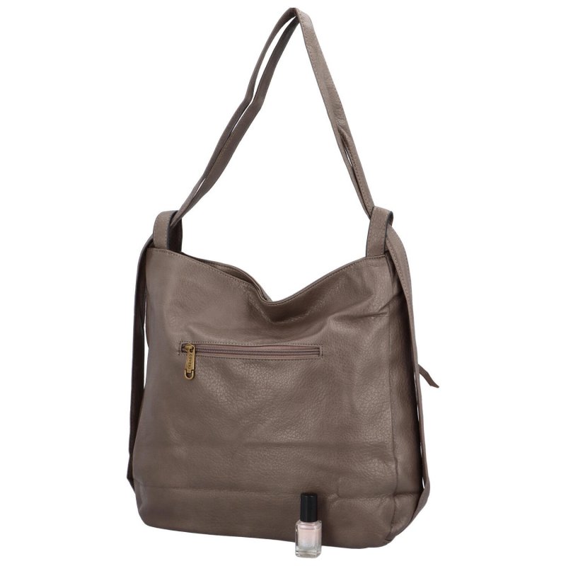 Trendový dámský koženkový kabelko-batoh Elene,  šedá