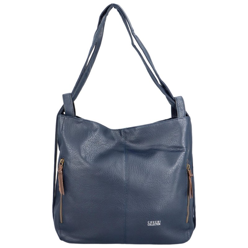 Trendový dámský koženkový kabelko-batoh Elene,  modrá