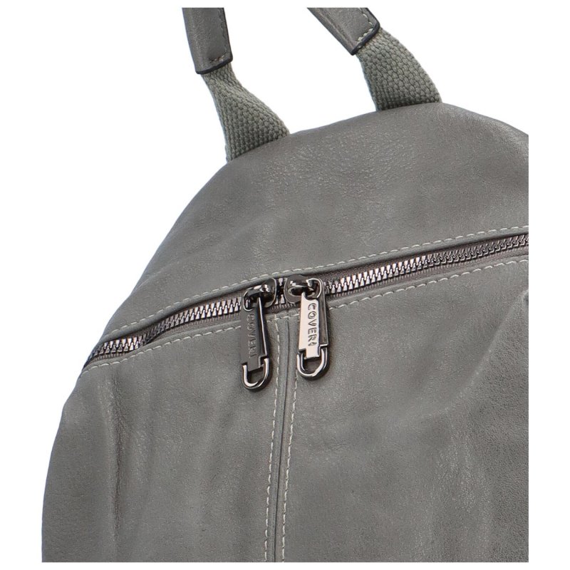 Trendový dámský koženkový batůžek Radana, šedá