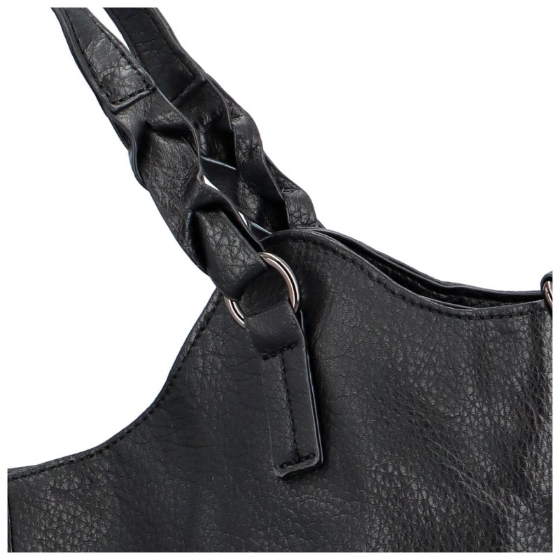 Stylová dámská koženková kabelka přes rameno Acke, černá