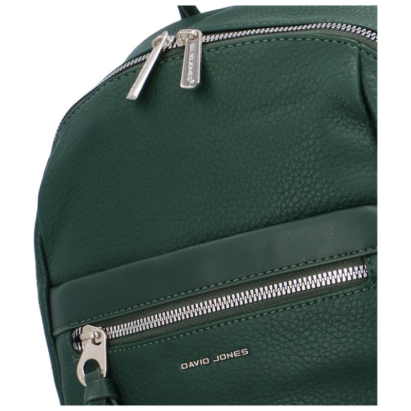 Trendový dámský koženkový batůžek Casil, tmavě zelená