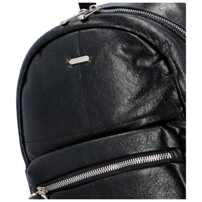 Trendový dámský koženkový batůžek Huge, černá