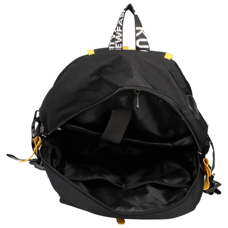 Stylový univerzální látkový batoh Bulo, černo-žlutá