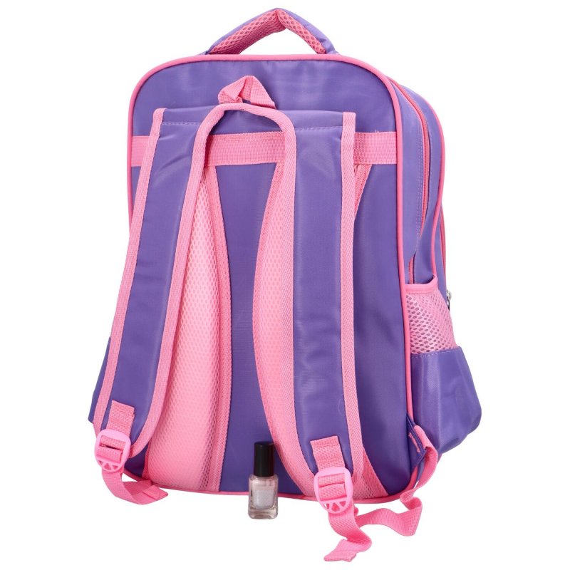 Dětský látkový školní batoh Princezna s květinou, fialová