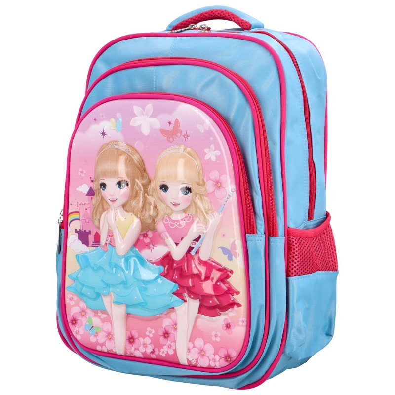 Dětský látkový školní batoh Princezny, světle modrá