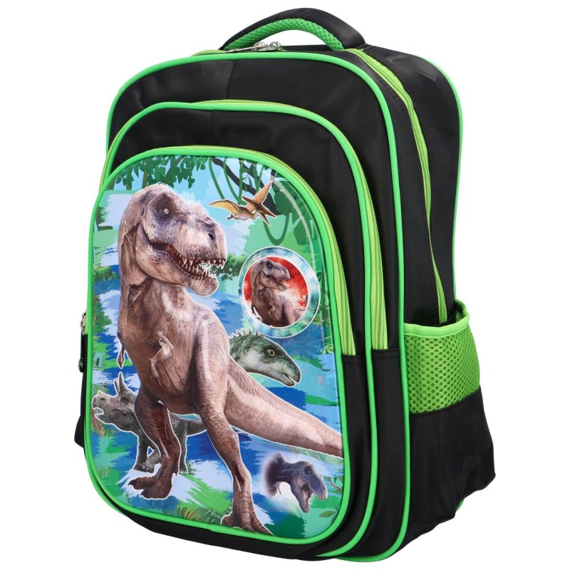 Dětský látkový školní batoh Dinosaurus, černá