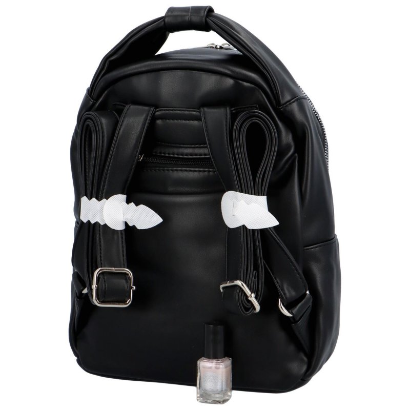 Trendový dámský koženkový batoh Elba, černá