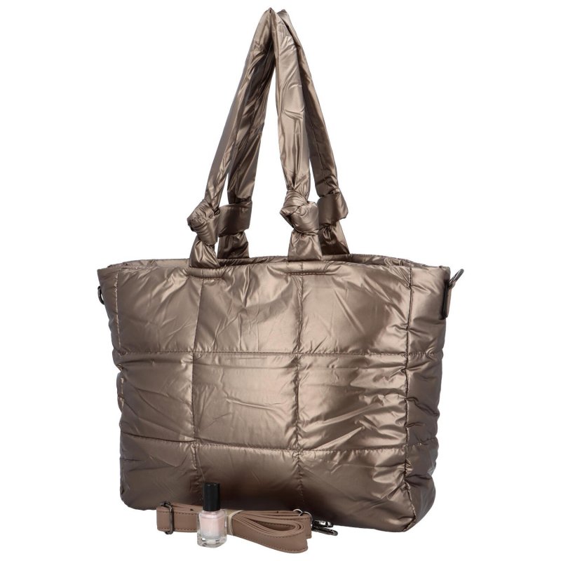 Stylová dámská kabelka přes rameno z umělého materiálu Davinia, světle hnědá