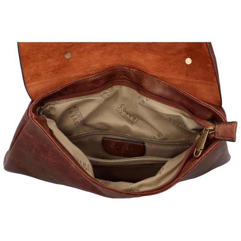 Stylový dámský koženkový kabelko-batoh Rosenda, hnědá