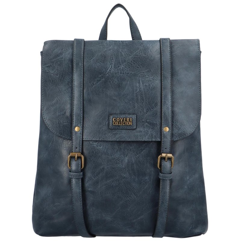 Stylový dámský koženkový kabelko-batoh Rosenda, modrá
