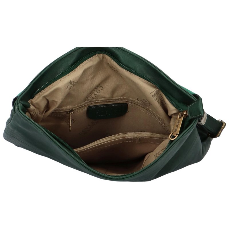 Stylový dámský koženkový kabelko-batoh Rosenda, zelená