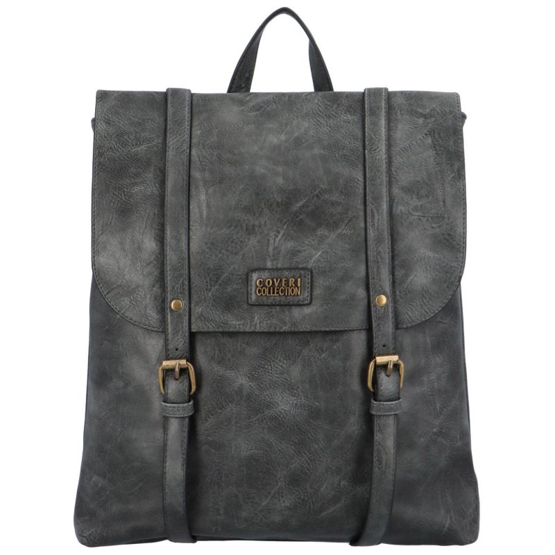 Stylový dámský koženkový kabelko-batoh Rosenda, šedá