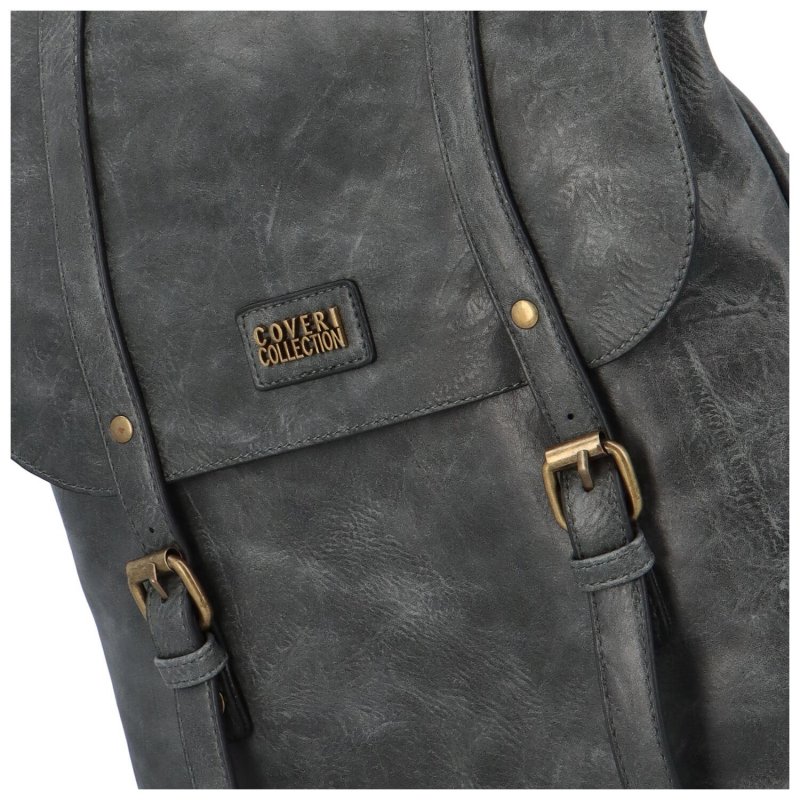 Stylový dámský koženkový kabelko-batoh Rosenda, šedá