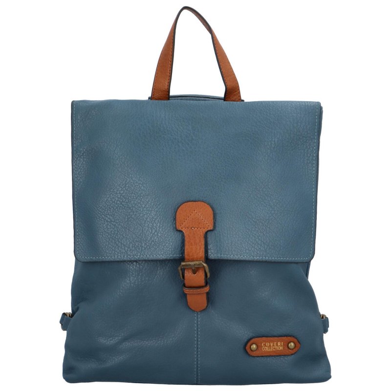 Stylový dámský koženkový kabelko-batoh Baldomero, světle modrá