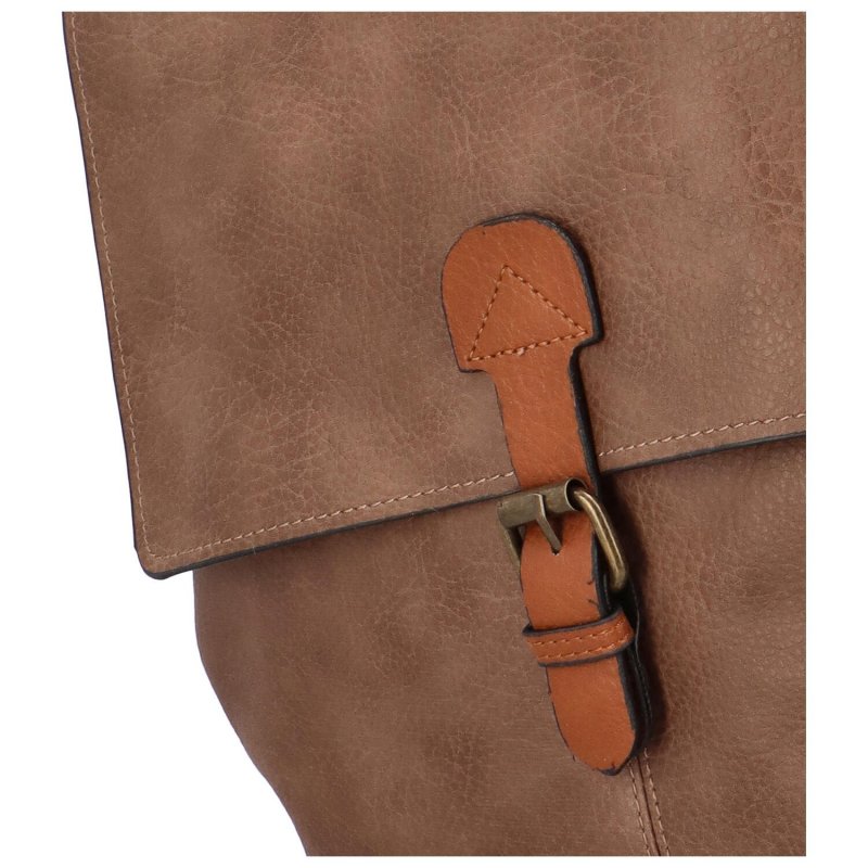 Stylový dámský koženkový kabelko-batoh Baldomero, světle hnědá