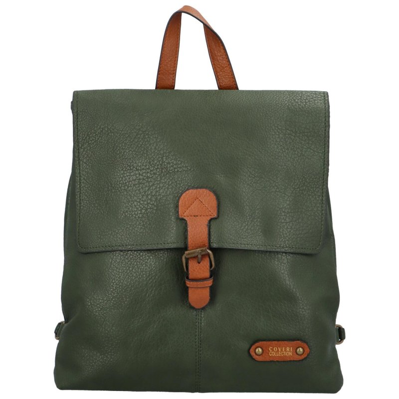 Stylový dámský koženkový kabelko-batoh Baldomero, zelená