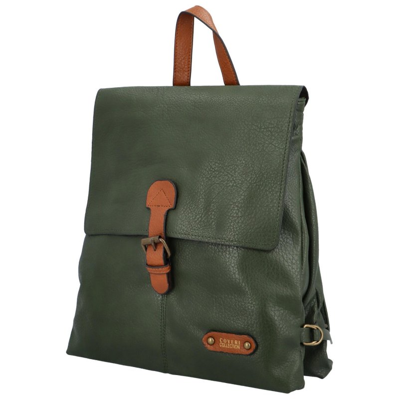 Stylový dámský koženkový kabelko-batoh Baldomero, zelená
