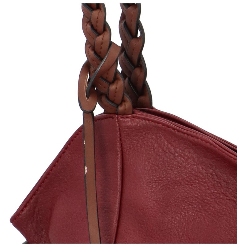 Stylová dámská koženková kabelka přes rameno Alega, červená