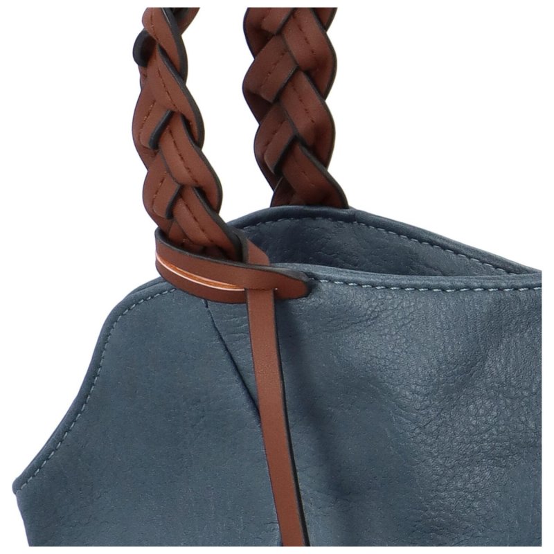Stylová dámská koženková kabelka přes rameno Alega, světle modrá