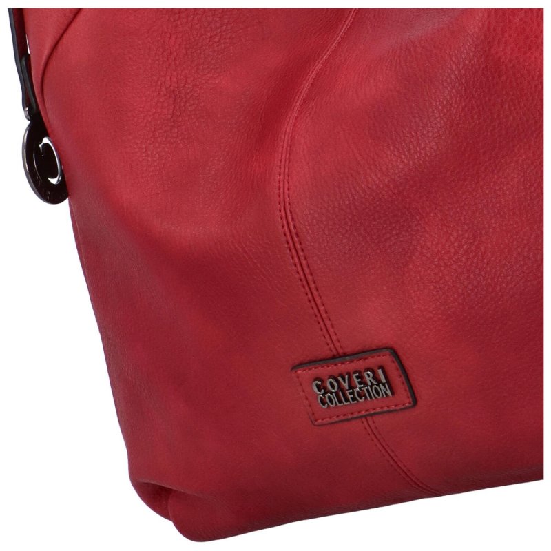 Trendová dámská koženková kabelka přes rameno Duna, červená