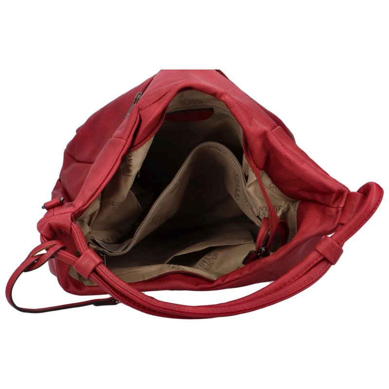 Trendová dámská koženková kabelka přes rameno Duna, červená