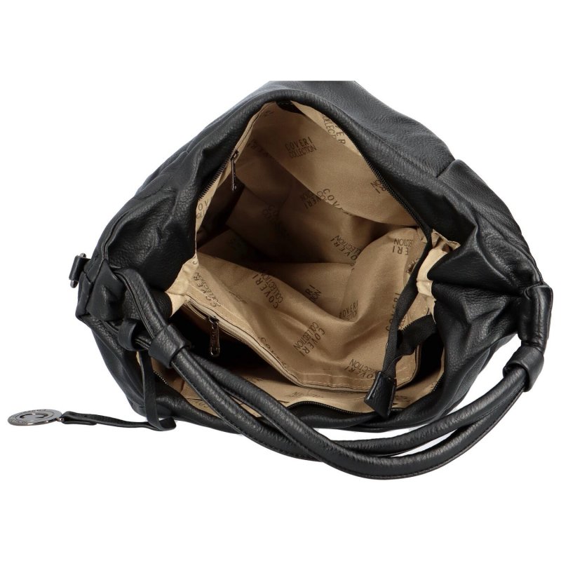 Trendová dámská koženková kabelka přes rameno Duna, černá